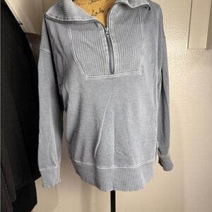 C&C California Men's Zip-Up Sweater in Dusty Blue
